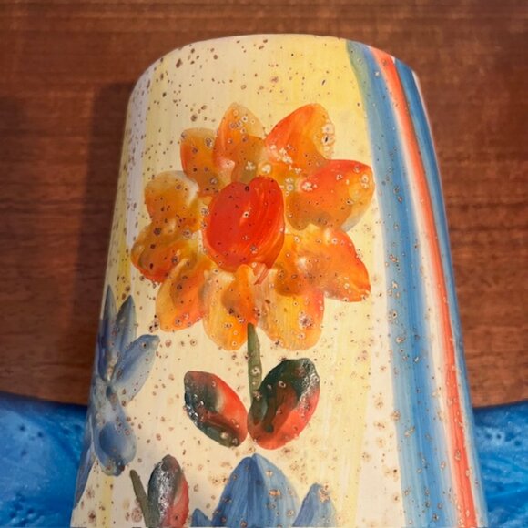 Italica ARS Large Flower Wall Pocket Vase Hand Painted Italy - Picture 4 of 10